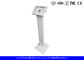 Lockable Round Corner Ipad Kiosk Stand with Rugged Stand , white color